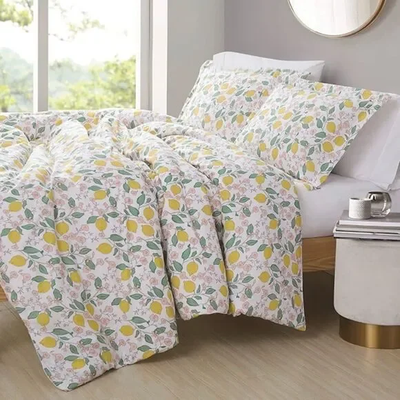 Brooklyn Loom Lemon 🍋 Tree‎ Comforter Set, Twin, Verbena 100% cotton